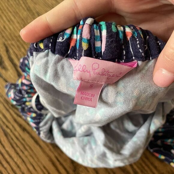 NEW Lilly Pulitzer Strapless Ruffle Popsicle Dress Navy - Picture 4 of 5